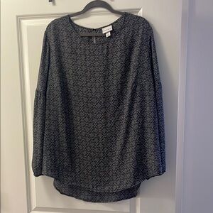 Ava & Viv Gray Long Sleeve Boxy Blouse